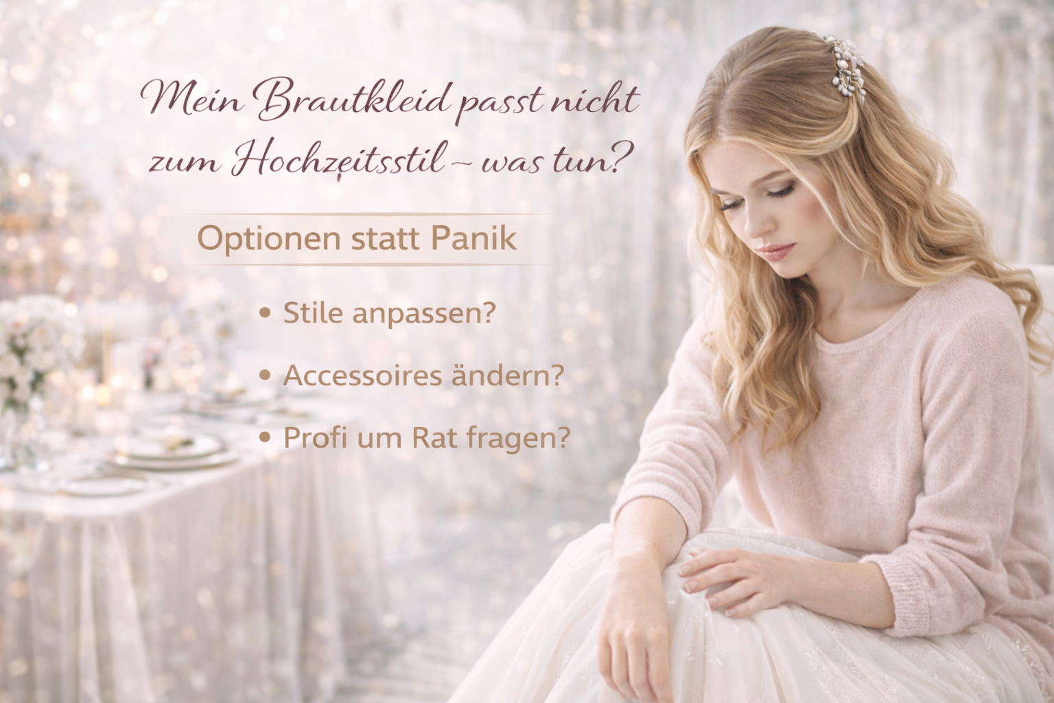 Brautkleid passt nicht zum Hochzeitsstil? Lösungen & Tipps