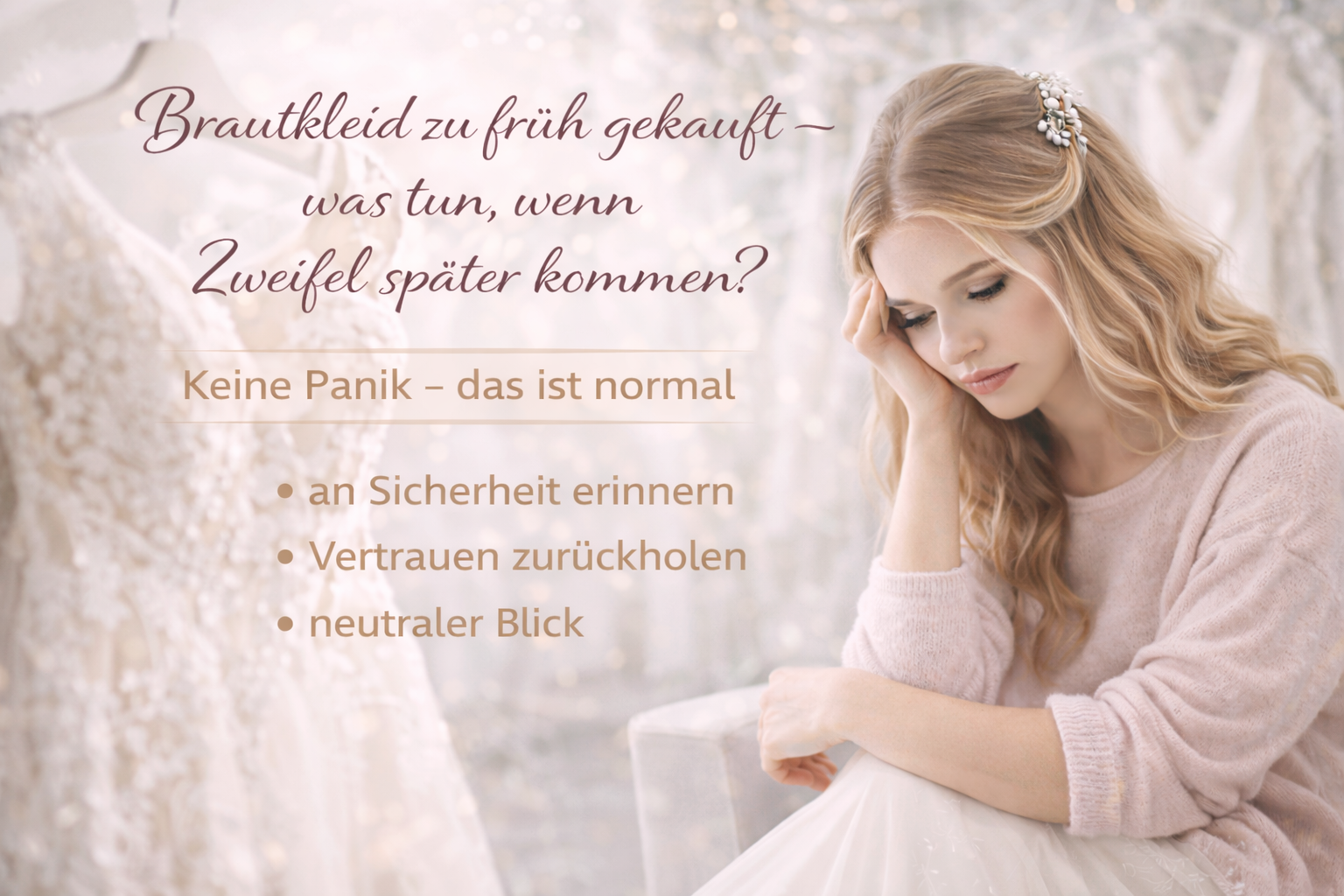 Brautkleid zu früh gekauft? So gehst du mit Zweifeln um