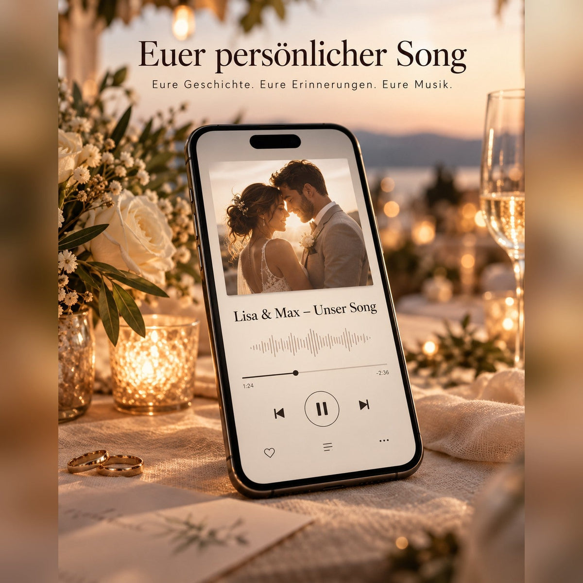 Personalisierter Song als Geschenk – Handy mit Musik-Player „Lisa & Max – Unser Song“