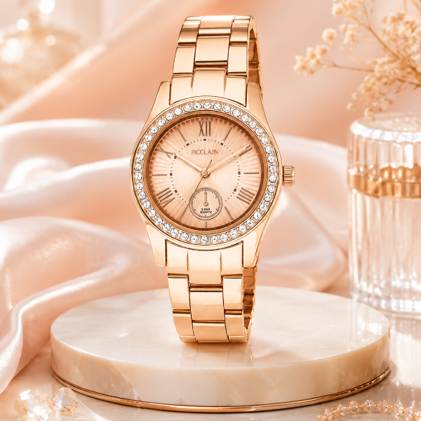 Noelani Damen Armbanduhr Rosegold l Swarovski Kristalle White Emotions