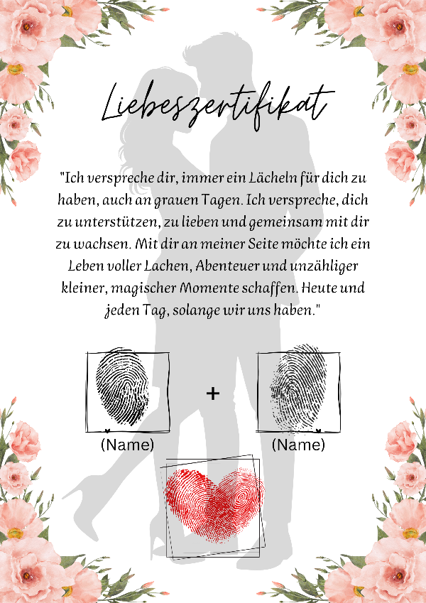 Liebeszertifikat | Liebeserklärung