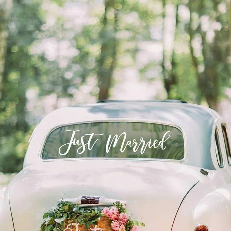 Heckscheibenaufkleber Just Married
