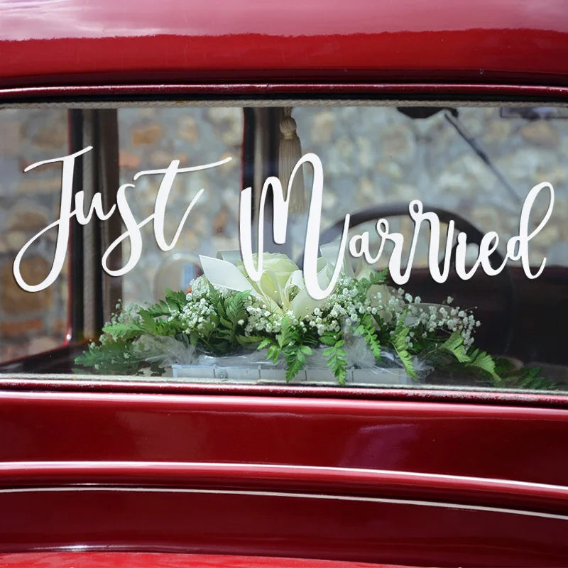 Heckscheibenaufkleber Just Married