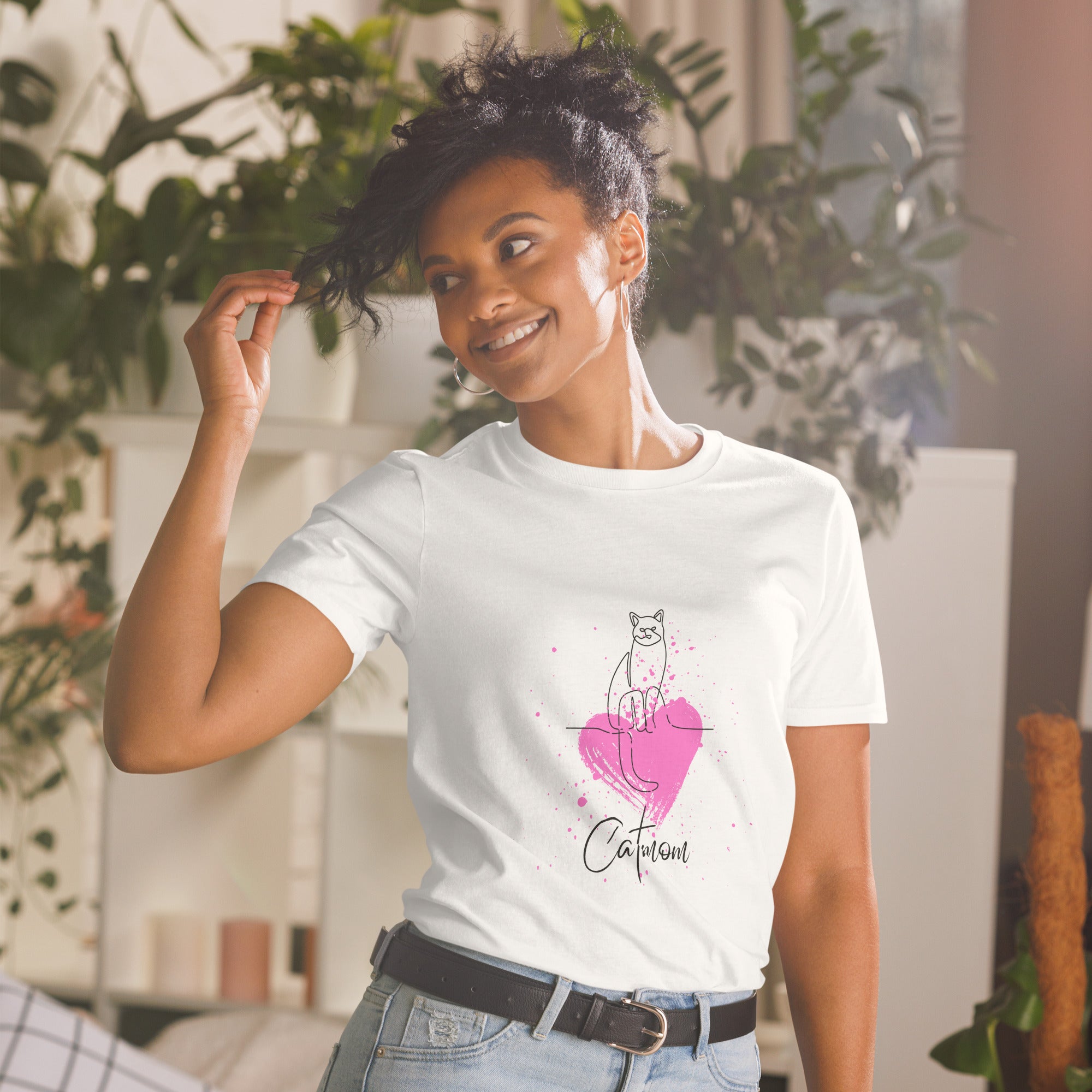 Catmom | Kurzärmeliges Unisex-T-Shirt White Emotions