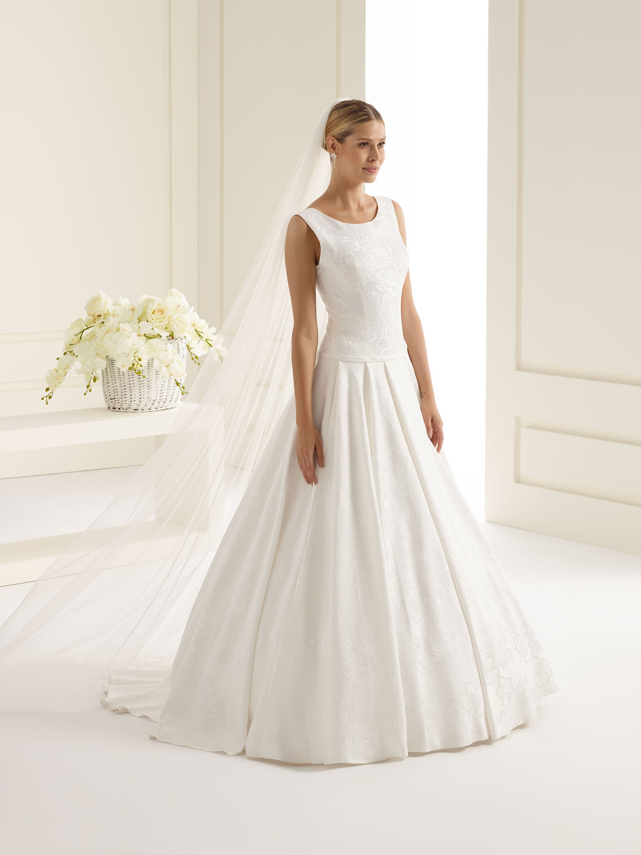 Bianco Evento Schleier S226 Schnittkante - 250 cm White Emotions