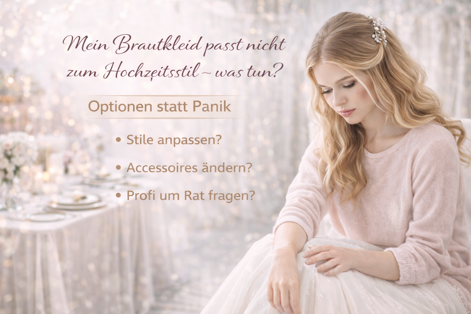 Brautkleid passt nicht zum Hochzeitsstil? Lösungen & Tipps