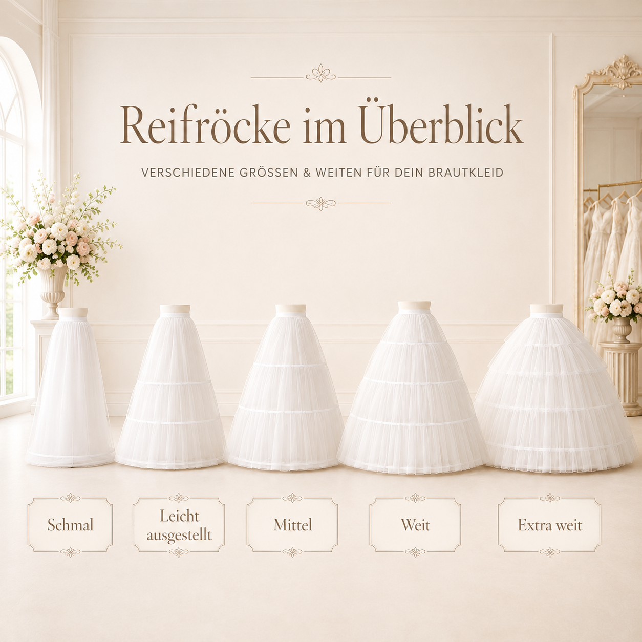 Welcher Reifrock passt zu welchem Brautkleid? Der große Ratgeber für Bräute