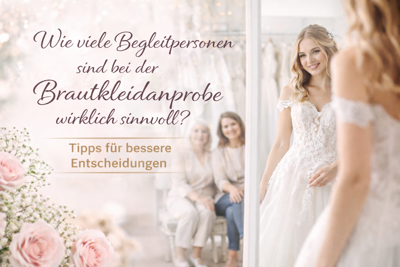 Wie viele Begleitpersonen zur Brautkleidanprobe sind sinnvoll?