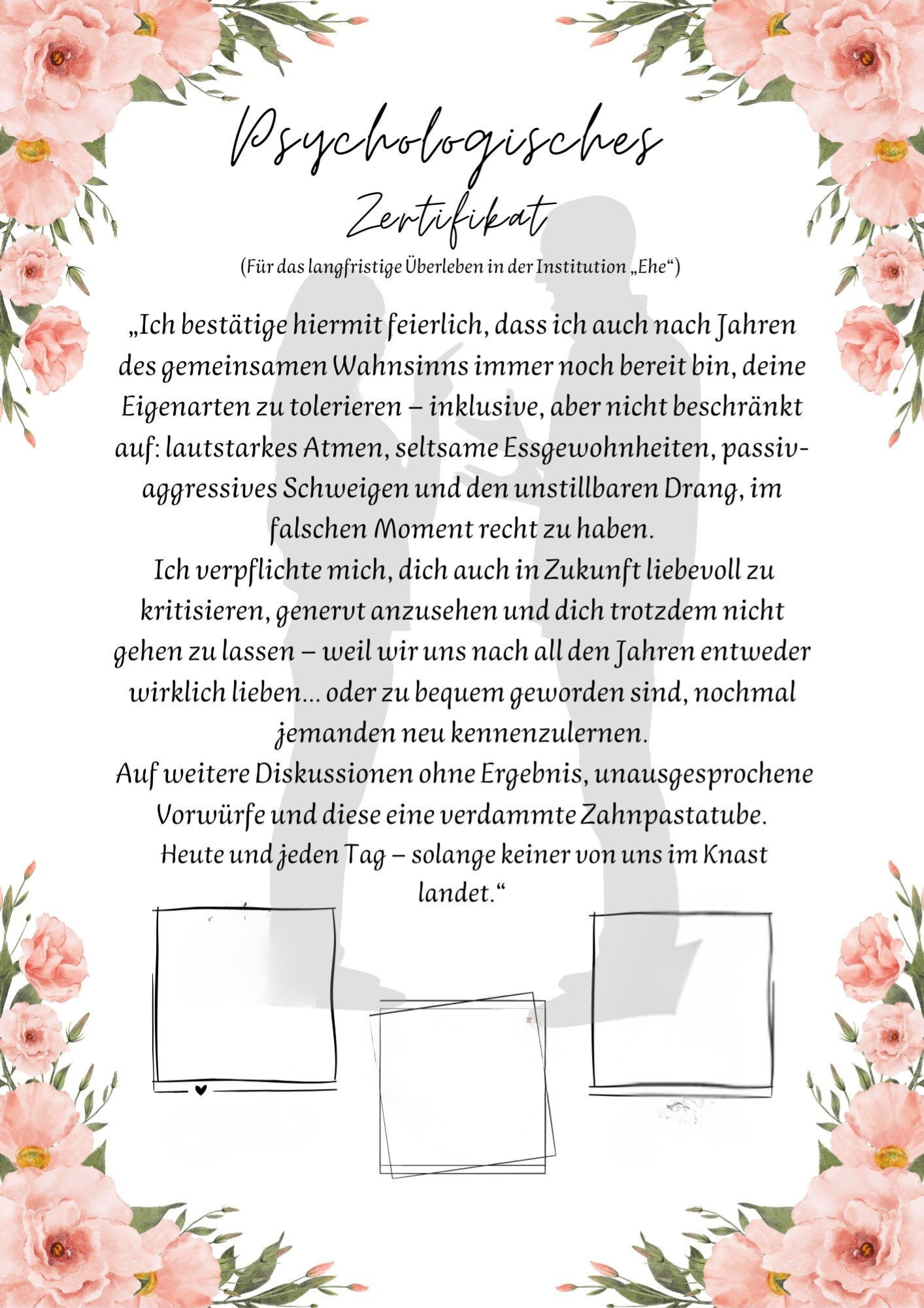 Psychologisches Zertifikat Humor