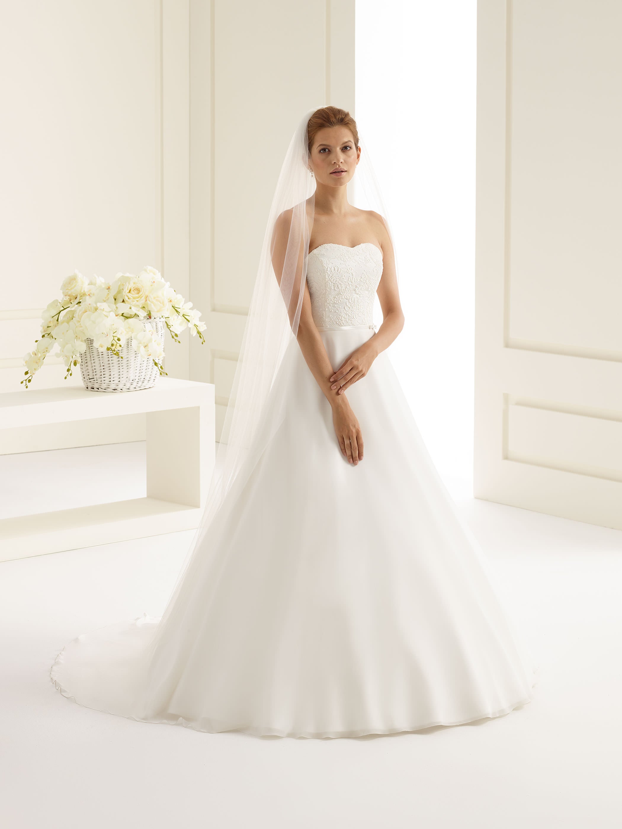 Bianco Evento Schleier S227 Schnittkante - 200 cm White Emotions