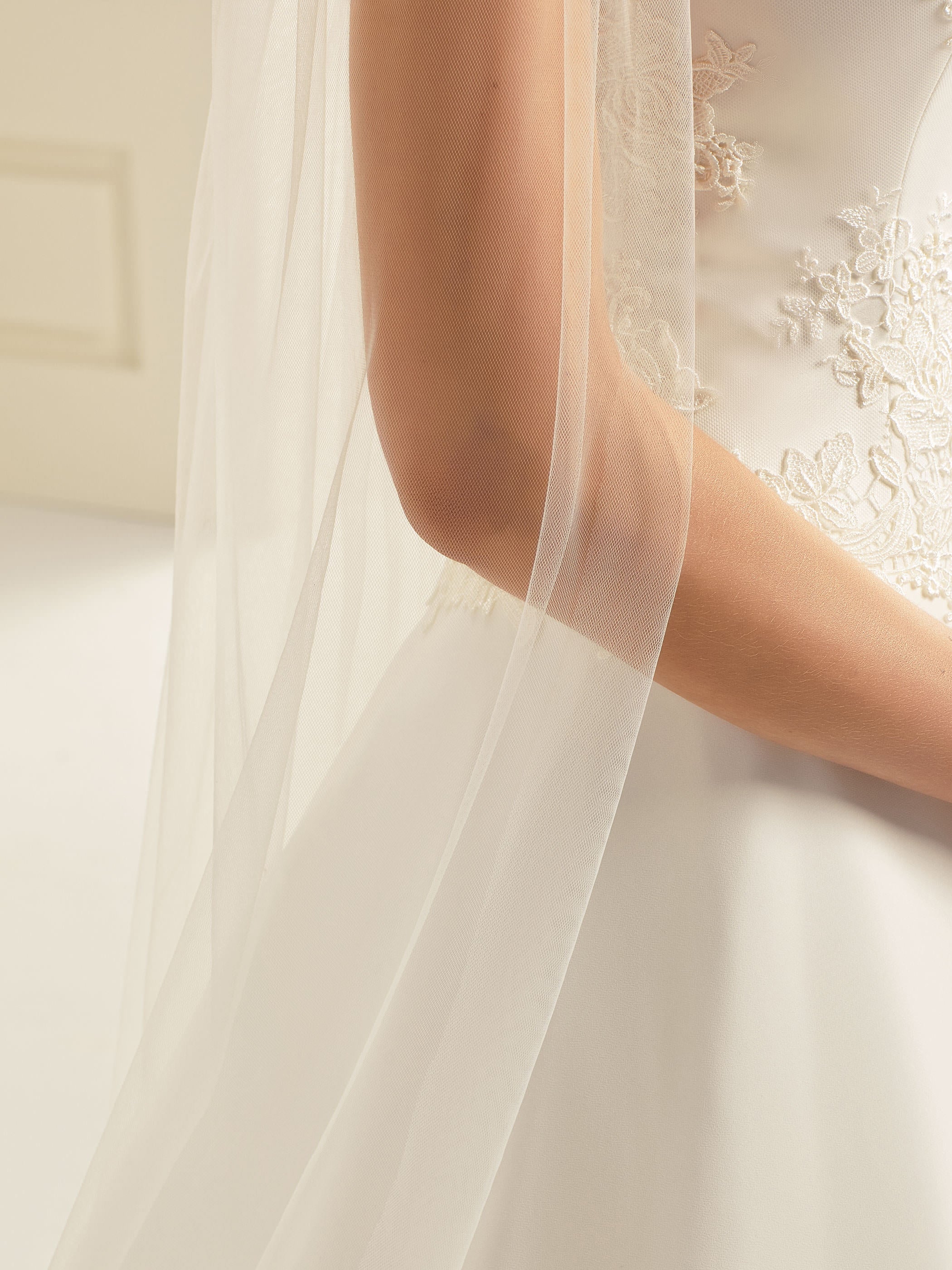 Bianco Evento Schleier S227 Schnittkante - 200 cm White Emotions