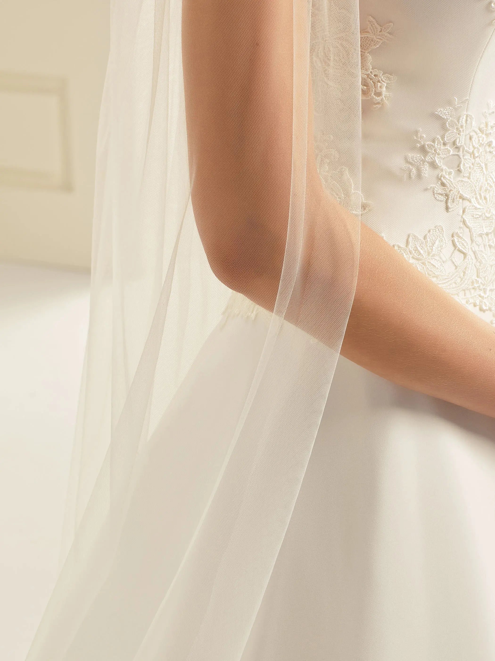 Bianco Evento Schleier S261 Schnittkante - 300 cm White Emotions