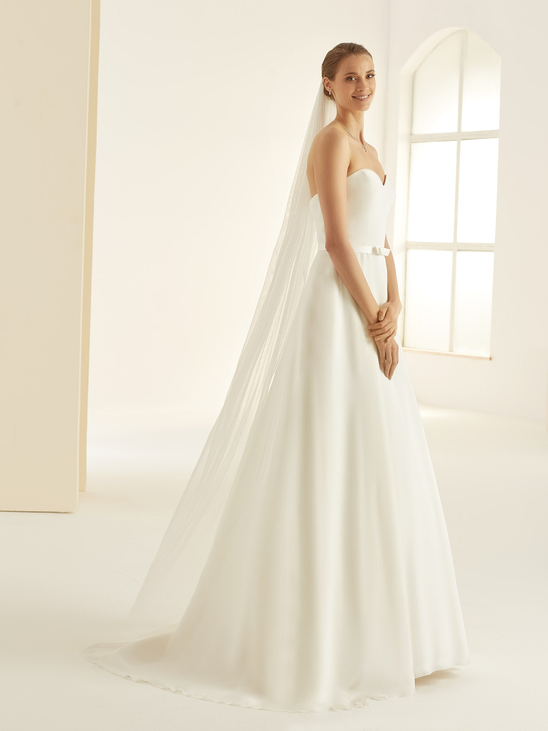 Bianco Evento Schleier S361 Schnittkante - 185 cm White Emotions